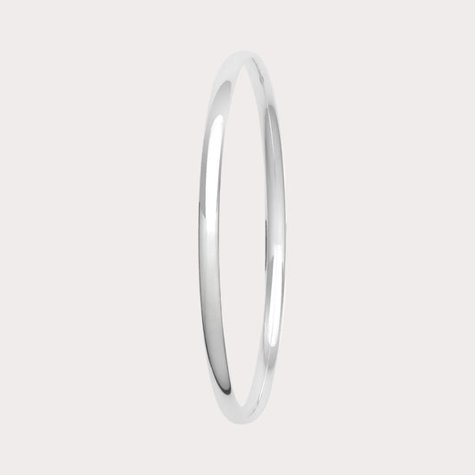 Sterling Silver Round Plain Bangle