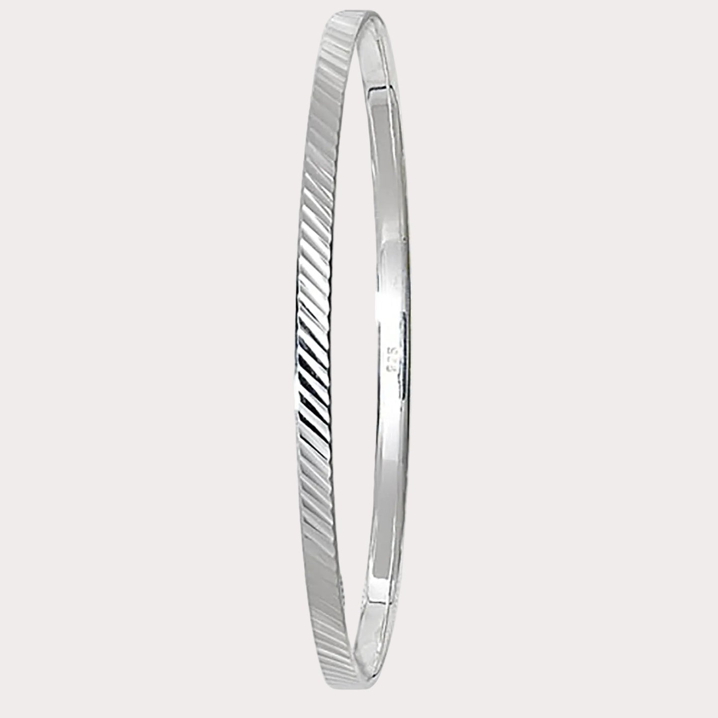 Sterling Silver Diamond Cut Bangle