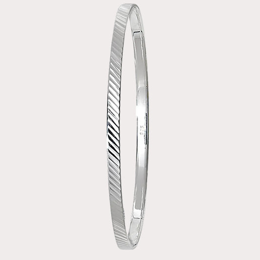 Sterling Silver Diamond Cut Bangle