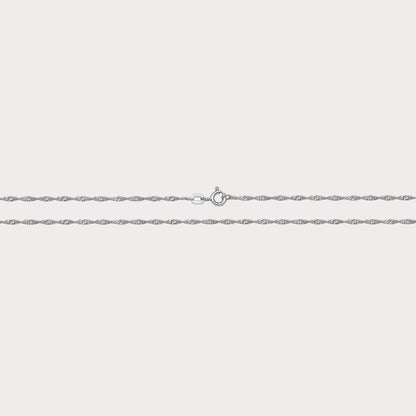 Sterling Silver 18 Inch Singapore Chain