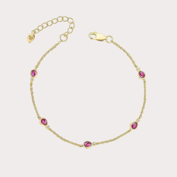 Laura Ashley Thornage Flowers Station Rhodalite Garnet Bracelet
