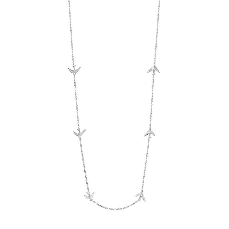 Laura Ashley Blue Birds Mini Swallow Station Necklace