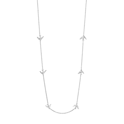Laura Ashley Blue Birds Mini Swallow Station Necklace