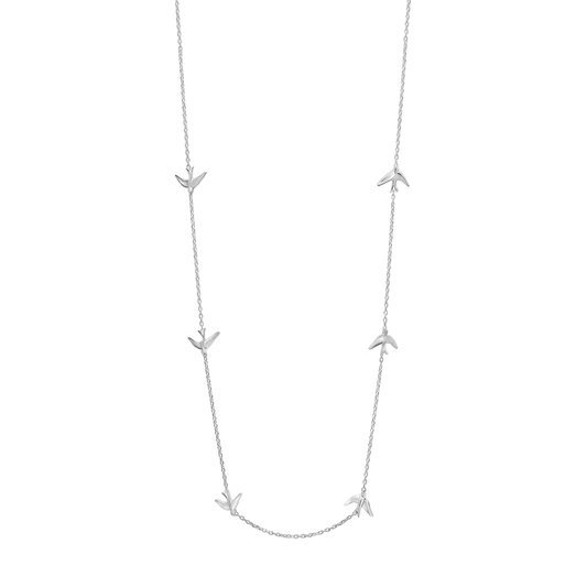 Laura Ashley Blue Birds Mini Swallow Station Necklace
