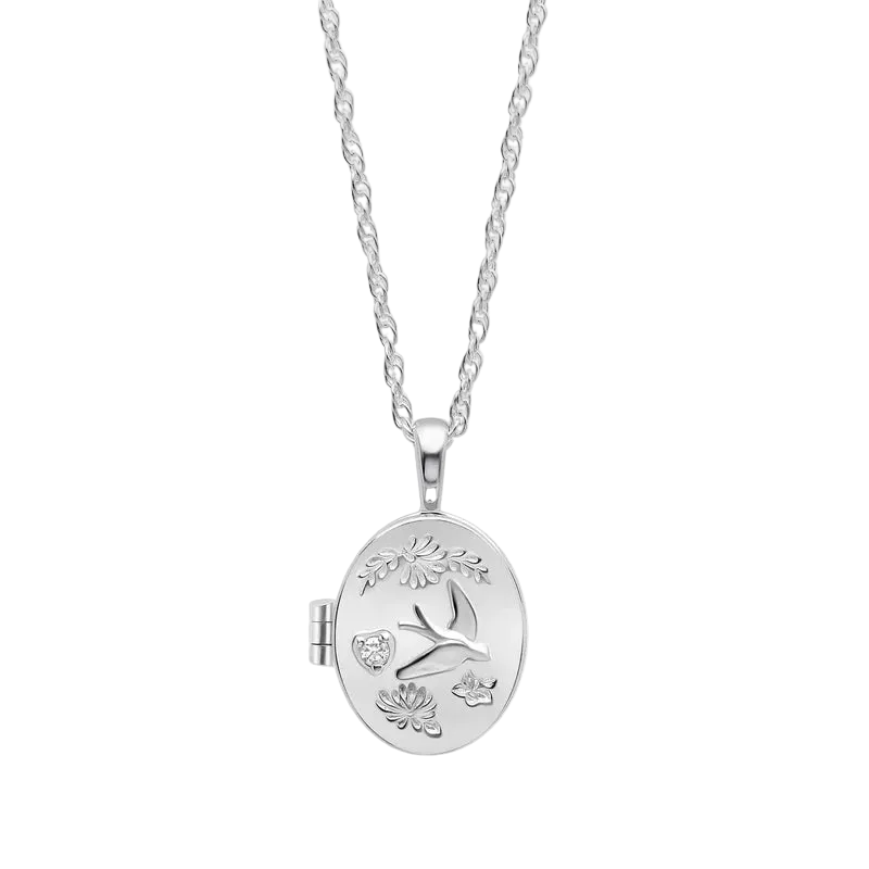 Laura Ashley Floral Swallow Locket Necklace