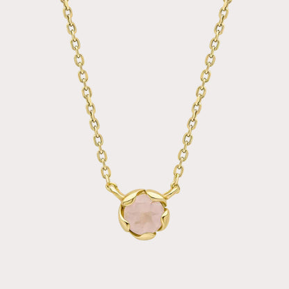Laura Ashley Petal Rose Quartz Set Semi-Precious Necklace