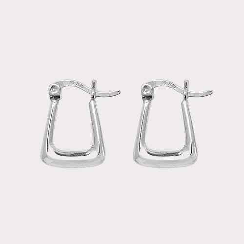 Sterling Silver Square Creole Earrings