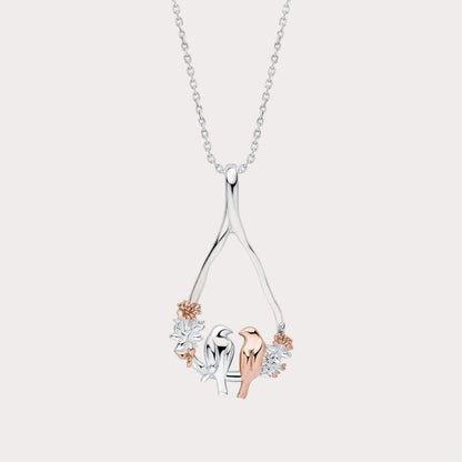 Laura Ashley Talon Stripe Love Birds Necklace
