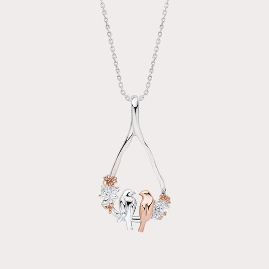 Laura Ashley Talon Stripe Love Birds Necklace