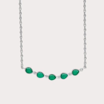 Laura Ashley Emerald Chalcedony Thornage Flowers Necklace