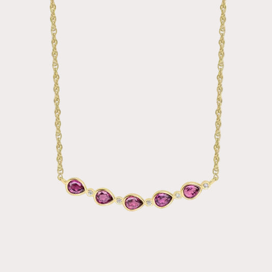 Laura Ashley Thornage Flowers Rhodalite Garnet Necklace