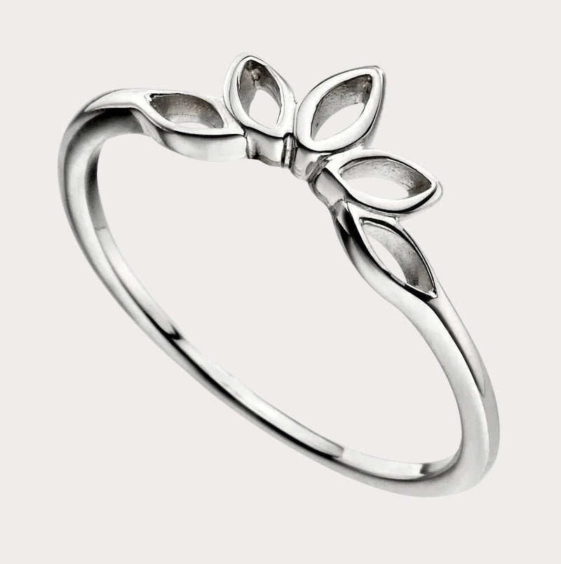 Sterling Silver Marquise Shape Tiara Ring Size L