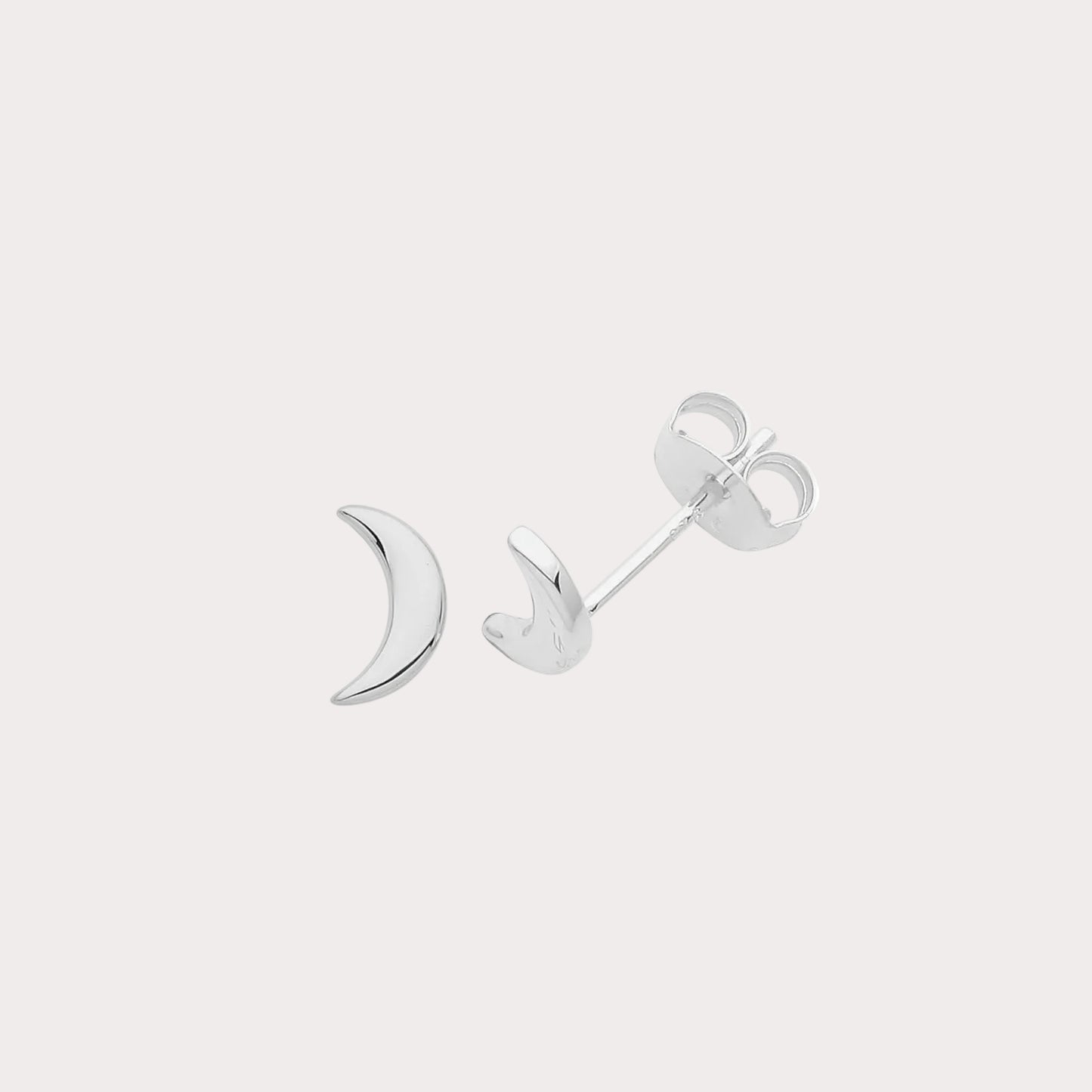 Sterling Silver Flat Moon Earrings